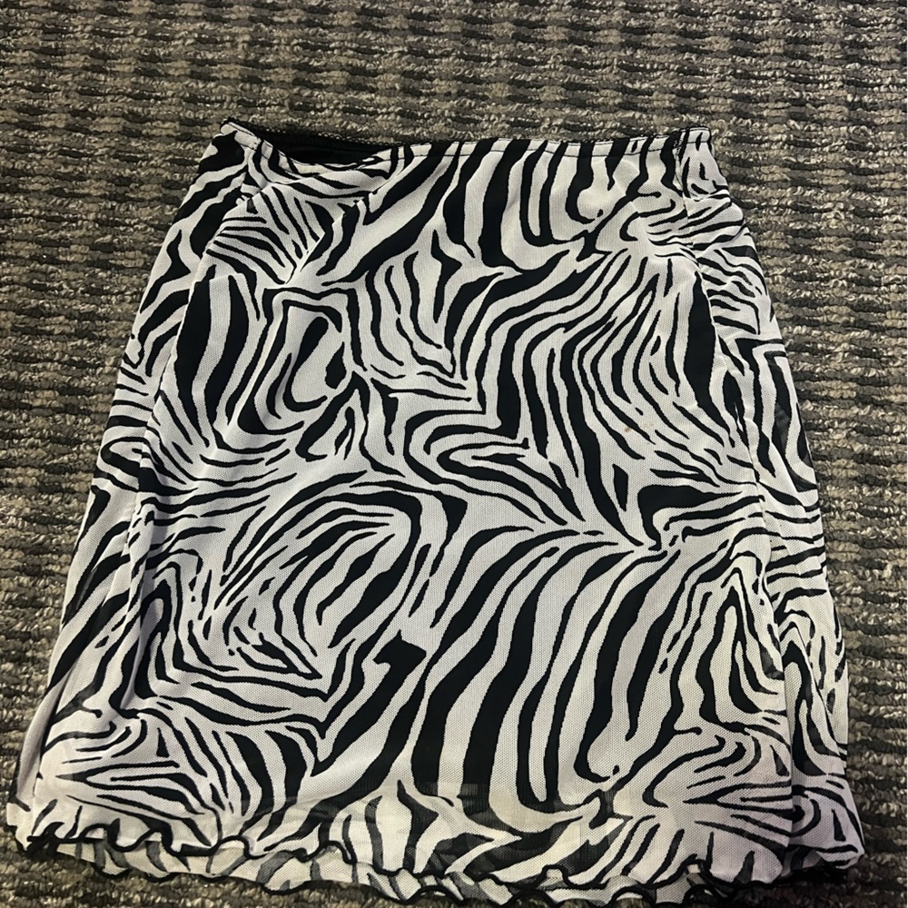 Urban Mesh Zebra Print Skirt